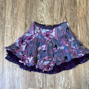 twelve by twelve Los Angeles 100% Silk, Pink, Purple and Blue Skirt size Small